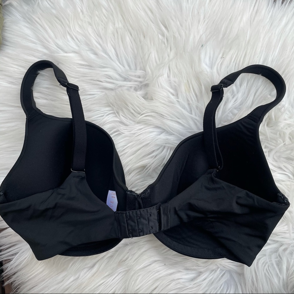 Cacique Bra Underwire Solid Black 34f Adjustable … - image 2